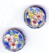 2 18x6mm Blue Cloisonné Disks